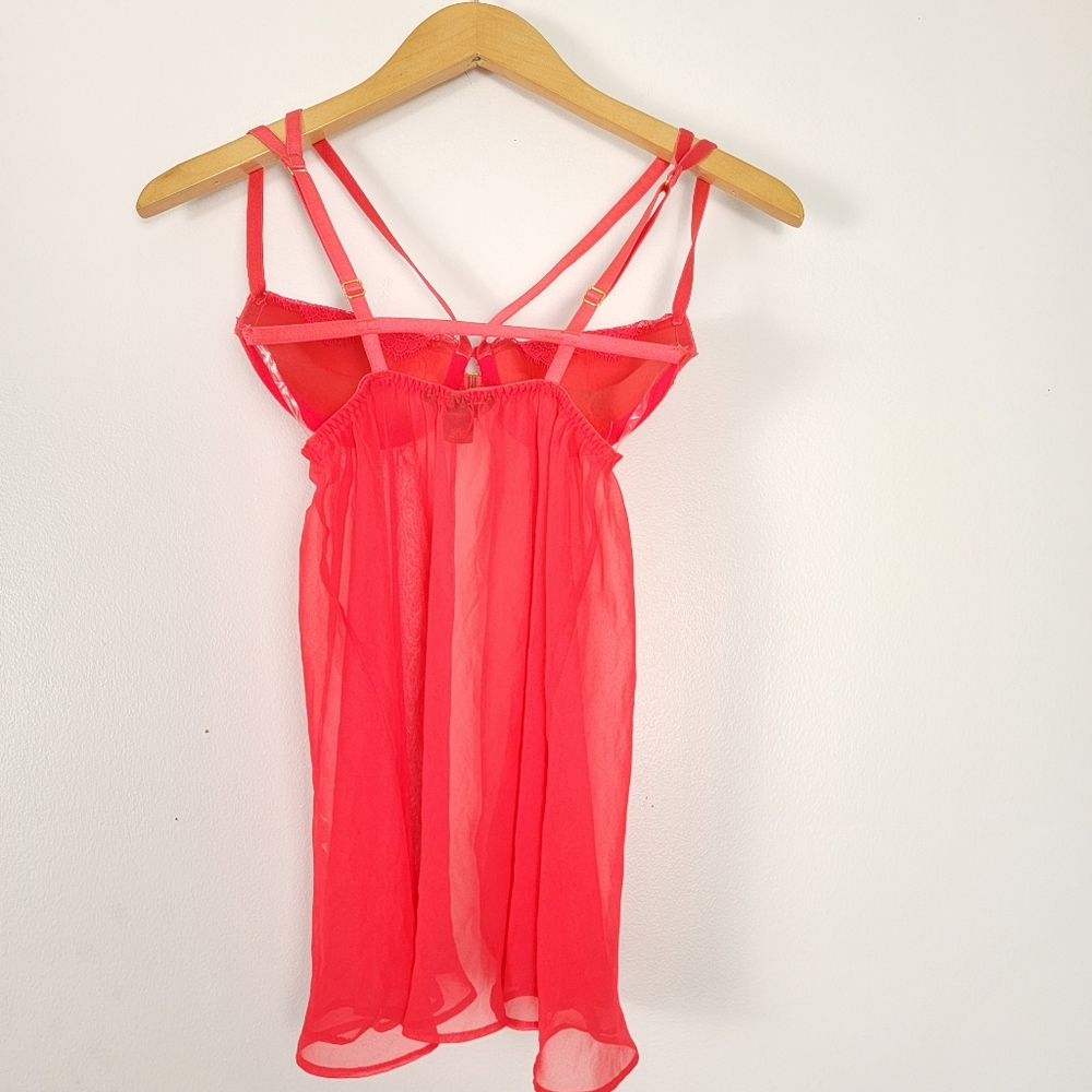 Victoria's Secret Pink Lace Babydoll Chiffon Fairycore Fly Away Bra Top Lingerie - Picture 10 of 12